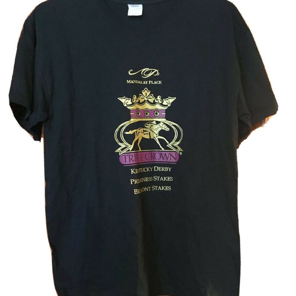Madalay Place Triple Crown Kentucky Derby Preakness Belmont Stakes T-Shirt Large - Picture 2 of 8